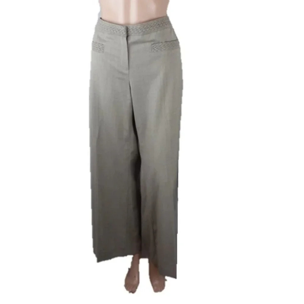 Barbara Bui Initials Beige Wide Leg Pants